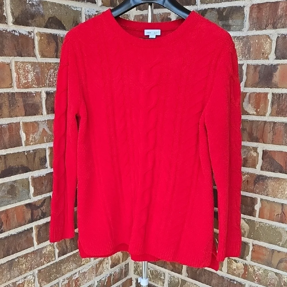 J. Jill Vibrant Red Chenille Sweater - Picture 1 of 5